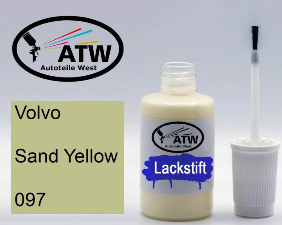 Volvo, Sand Yellow, 097: 20ml Lackstift, von ATW Autoteile West.